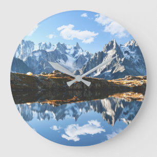 Gebirge   Mont Blanc Massif, Frankreich Große Wanduhr
