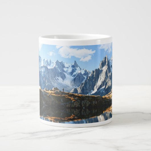 Gebirge | Mont Blanc Massif, Frankreich Jumbo-Tasse (Vorderseite)