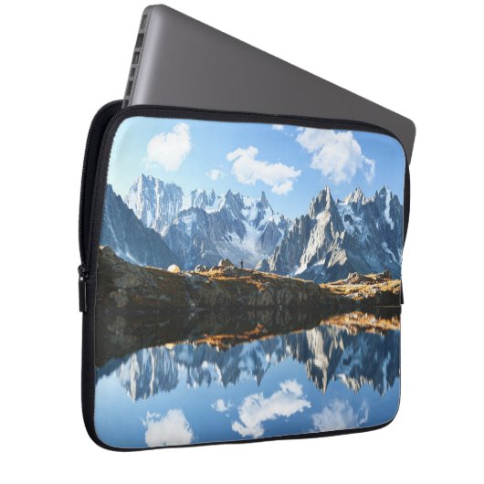 Gebirge | Mont Blanc Massif, Frankreich Laptopschutzhülle (Vorne Rechts)