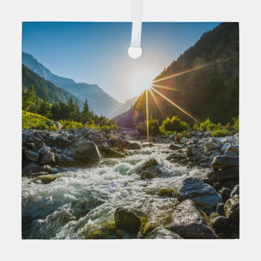 Gebirge | Nationalpark Hohe Tauern, Österreich Ornament Aus Glas (Rückseite)