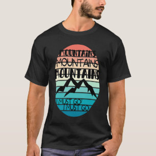 Gebirge nennen Sonnenuntergänge Schneeschuhwandern T-Shirt