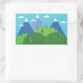 Gebirge Rechteckiger Aufkleber (Tasche)