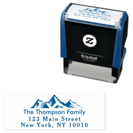 Gebirge Rücksendeadresse Familienname Permastempel (Beispiel)