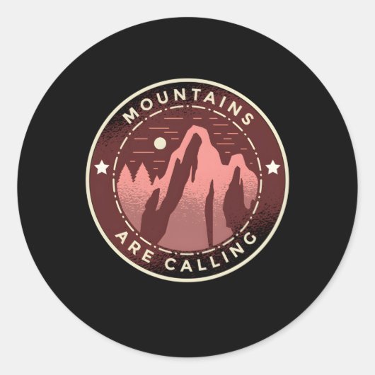 Gebirge rufen runder aufkleber (Vorderseite)