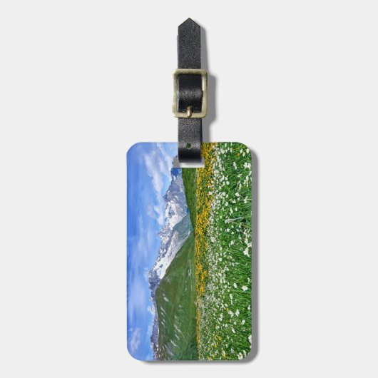 Gebirge | Schweizer Alpenfrühling Gepäckanhänger (Vorderseite vertikal)