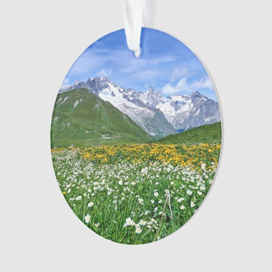 Gebirge | Schweizer Alpenfrühling Ornament (Vorderseite)