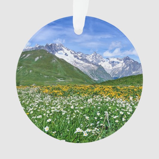 Gebirge | Schweizer Alpenfrühling Ornament (Vorderseite)