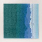 Gebirge sehen Grün Blau Illustriert Puzzle (Horizontal)