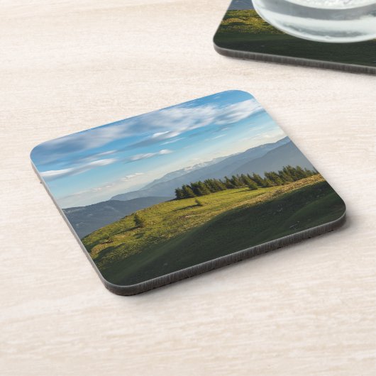 Gebirge | Spitzingsee, Schweizer Alpen Getränkeuntersetzer (Linke Seite)