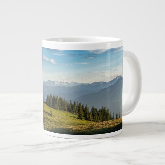 Gebirge | Spitzingsee, Schweizer Alpen Jumbo-Tasse (Vorderseite Rechts)
