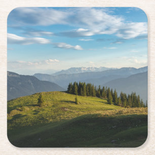 Gebirge Spitzingsee, Schweizer Alpen Rechteckiger Pappuntersetzer
