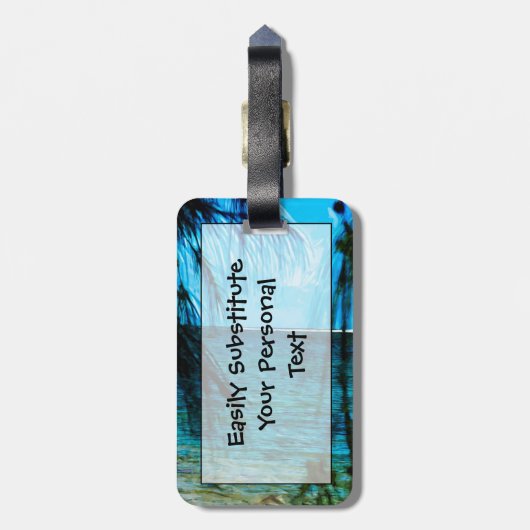 Gebirge über Hanalei Bay Kauai Abstrakt Gepäckanhänger (Rückseite vertikal)