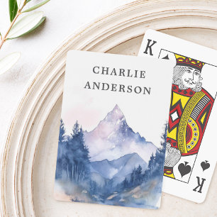 Gebirge und Bäume Aquarell Spielkarten