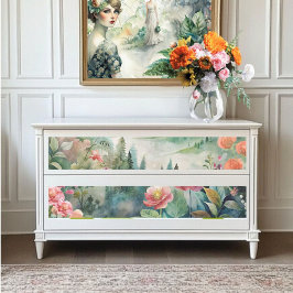 Gebirge und Blume Aquarellbilder Seidenpapier