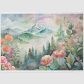 Gebirge und Blume Aquarellbilder Seidenpapier (Vorderseite)