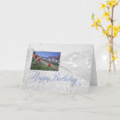 Gebirge und Blume zum Geburtstag Karte (Gelbe Blume)
