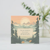 Gebirge und Pinetree - individuelle Einladung (Stehend Vorderseite)