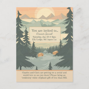 Gebirge und Pinetree - individuelle Einladung Postkarte