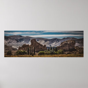 Gebirge und Steppenlandschaft, Patagonien Poster