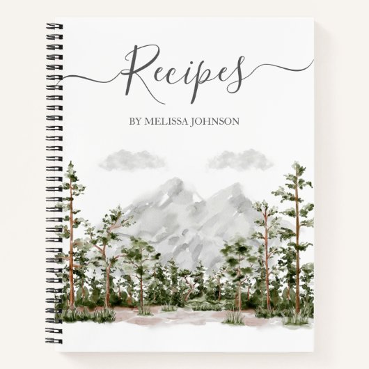 Gebirge und Wälder Kochbuch Rezept Notizblock (Vorderseite)