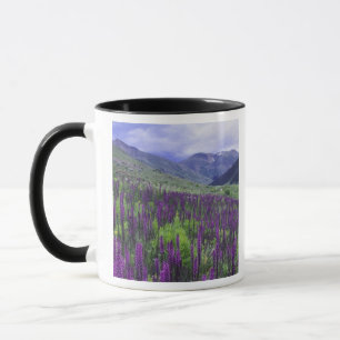 Gebirge und Wildblumen auf Almwiesen, 2 Tasse