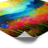 Gebirge und Wildblumen Poster (Ecke)