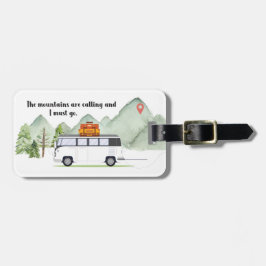 Gebirge Urlaub Grün Wasserfarbe Gepäckanhänger