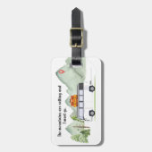 Gebirge Urlaub Grün Wasserfarbe Gepäckanhänger (Vorderseite vertikal)