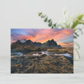 Gebirge | Vesturhorn Mountain Island Dankeskarte (Stehend Vorderseite)