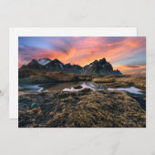 Gebirge | Vesturhorn Mountain Island Dankeskarte (Vorne/Hinten)