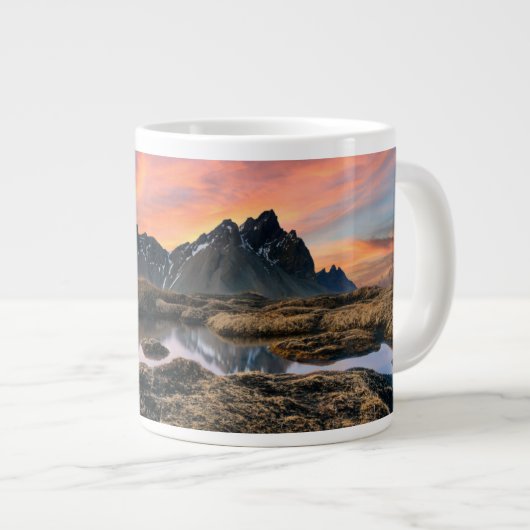 Gebirge | Vesturhorn Mountain Island Jumbo-Tasse (Vorderseite Rechts)