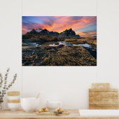 Gebirge | Vesturhorn Mountain Island Poster (Küche)