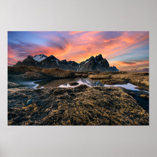 Gebirge   Vesturhorn Mountain Island Poster