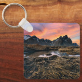 Gebirge | Vesturhorn Mountain Island Schlüsselanhänger (Vorderseite)