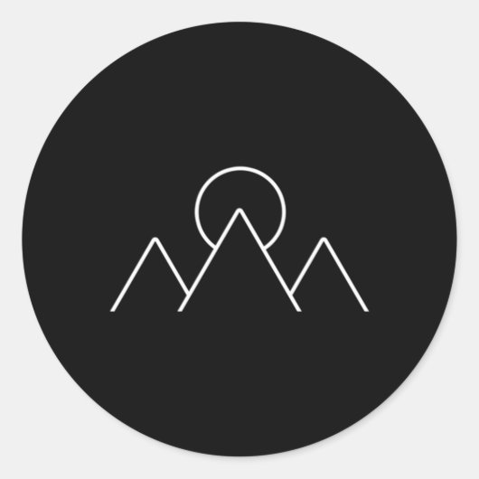 Gebirge Wandern Camg Minimalismus Geometrisch Runder Aufkleber (Vorderseite)