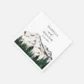 Gebirge Wasserfarbe Rustikale Waldhochzeit Serviette (Ecke)
