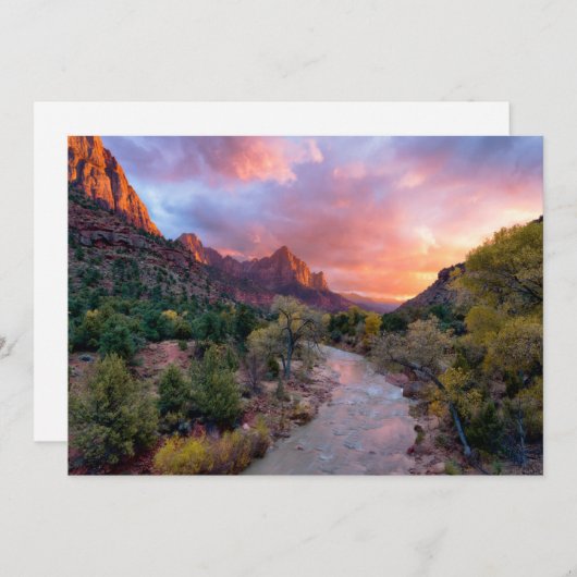 Gebirge | Watchman Zion Nathional Park Utah Dankeskarte (Vorne/Hinten)