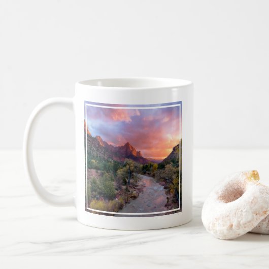 Gebirge | Watchman Zion Nathional Park Utah Kaffeetasse (Mit Donut)