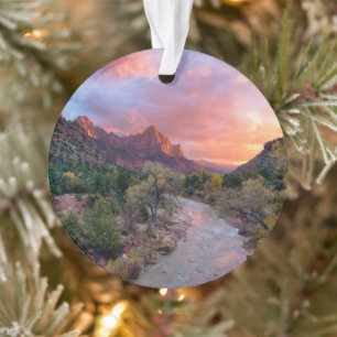 Gebirge   Watchman Zion Nathional Park Utah Ornament