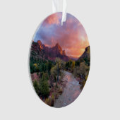 Gebirge | Watchman Zion Nathional Park Utah Ornament (Vorderseite)