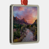 Gebirge | Watchman Zion Nathional Park Utah Ornament Aus Metall (Rechts)