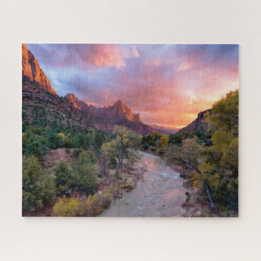 Gebirge | Watchman Zion Nathional Park Utah Puzzle (Horizontal)