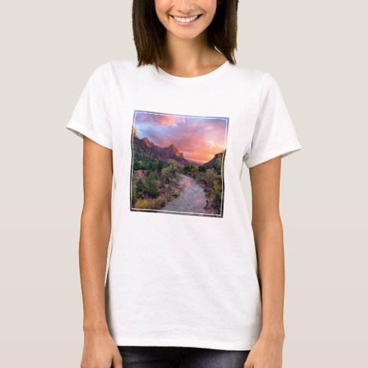 Gebirge | Watchman Zion Nathional Park Utah T-Shirt (Vorderseite)
