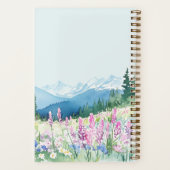 Gebirge & Wiesen Blau & Lila Schrift Notizblock (Rückseite)