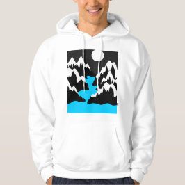 Gebirgige Gebirgszüge mit fließendem Fluss und Nac Hoodie