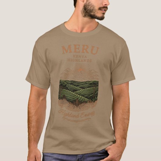 Gebirgiges Kaffeedesign T-Shirt (Vorderseite)