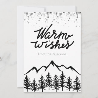 Gebirglich inspirierte sportliche Weihnachtskarte Feiertagskarte