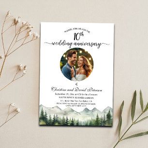 Gebirgs-Kiefern-Foto zum 10. Hochzeitstag Einladung