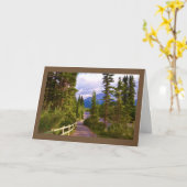 Gebirgs-und Baum-leere Gruß-Karte Karte (Gelbe Blume)