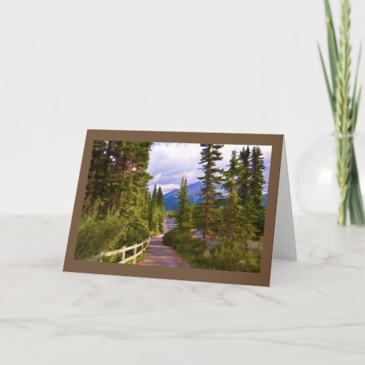 Gebirgs-und Baum-leere Gruß-Karte Karte (Vorderseite)